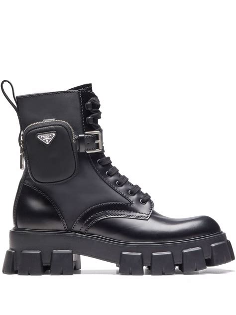 prada crystal ankle boots|prada combat boots with pouch.